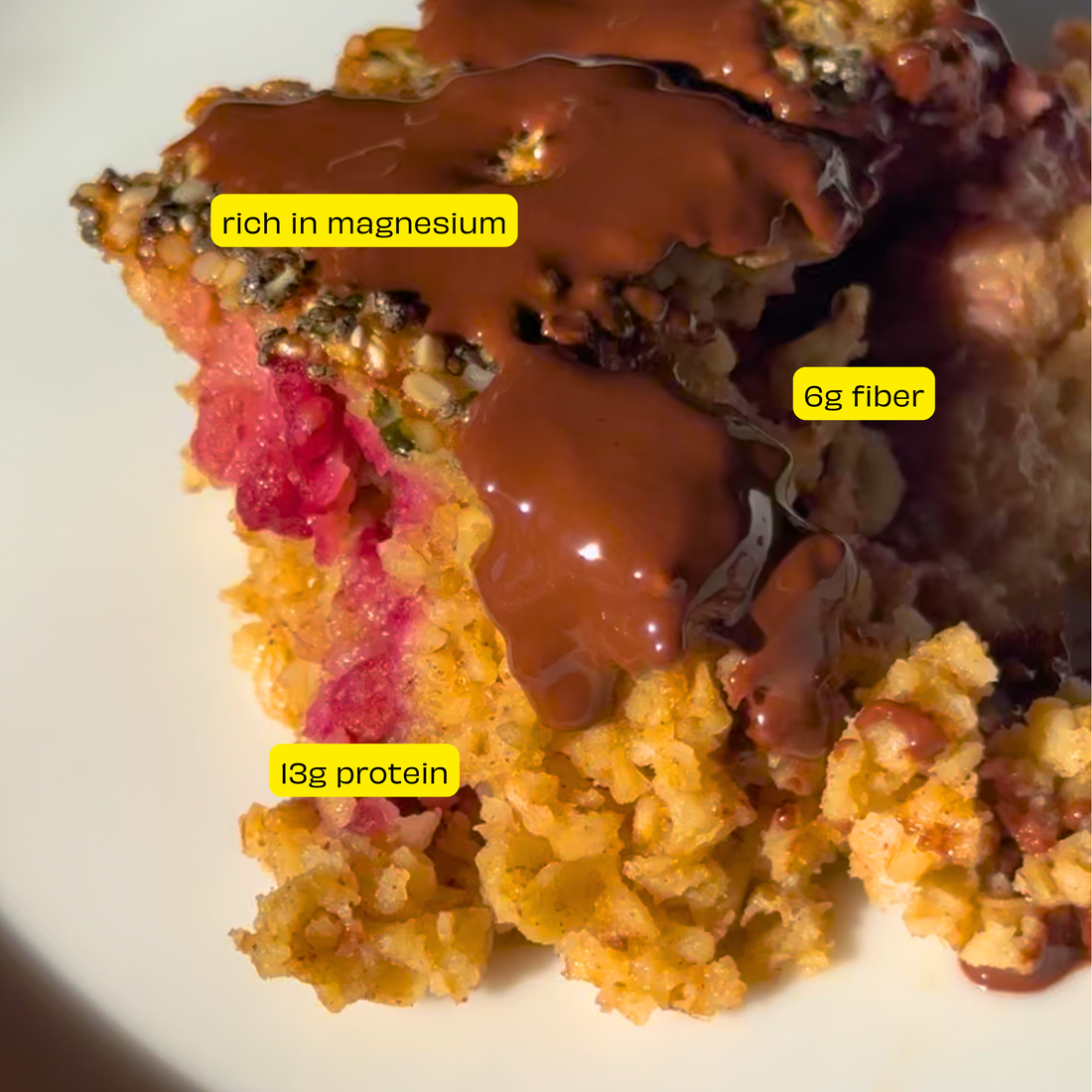 Recipe: Baked Berry Oatmeal with a Dark Chocolate Drizzle
